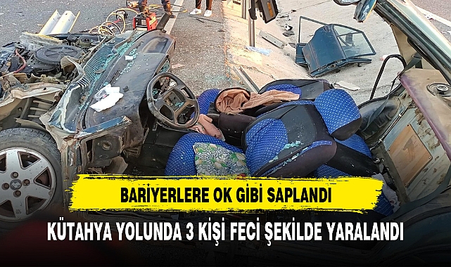 KÜTAHYA AFYON YOLUNDA BARİYERLE OK GİBİ SAPLANDI