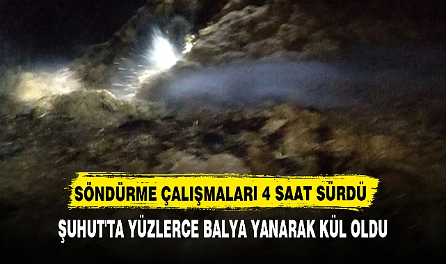 ŞUHUT'TA YÜZLERCE BALYA YANARAK KÜL OLDU
