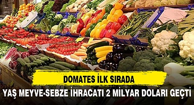 YAŞ MEYVE-SEBZE İHRACATI 2 MİLYAR DOLARI GEÇTİ