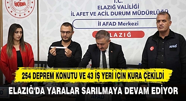 254 DEPREM KONUTU VE 43 İŞ YERİ İÇİN KURA ÇEKİLDİ