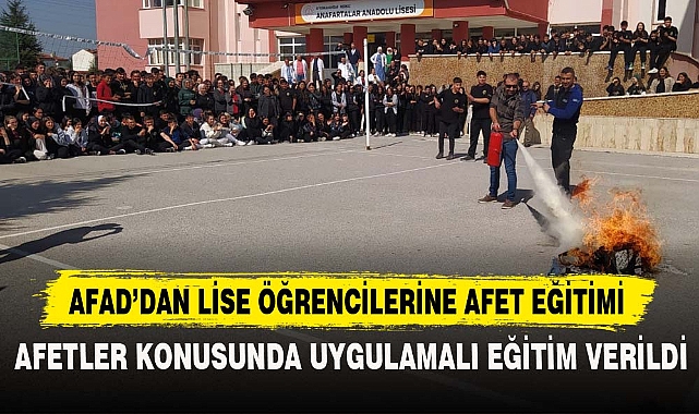 AFAD’DAN LİSE ÖĞRENCİLERİNE AFET EĞİTİMİ