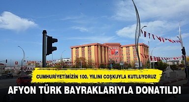 AFYON TÜRK BAYRAKLARIYLA DONATILDI