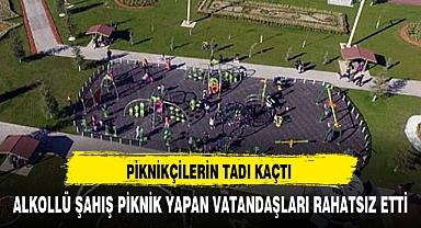 ALKOLLÜ ŞAHIŞ PİKNİK YAPAN VATANDAŞLARI RAHATSIZ ETTİ