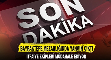 BAYRAKTEPE MEZARLIĞINDA YANGIN ÇIKTI