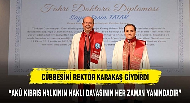 CÜBBESİNİ REKTÖR KARATAŞ GİYDİRDİ