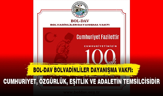 CUMHURİYET, ÖZGÜRLÜK, EŞİTLİK VE ADALETİN TEMSİLCİSİDİR
