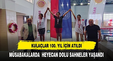 CUMHURİYETİN 100. YILI YÜZME MÜSABAKALARI HEYECAN DOLU ANLARA SAHNE OLDU