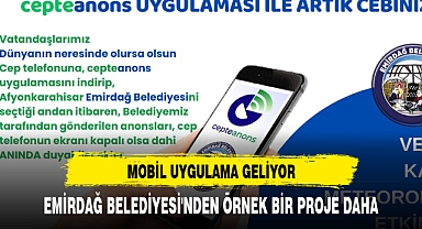 EMİRDAĞ BELEDİYESİ'NDEN ÖRNEK BİR PROJE DAHA