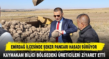EMİRDAĞ İLÇESİNDE ŞEKER PANCARI HASADI SÜRÜYOR