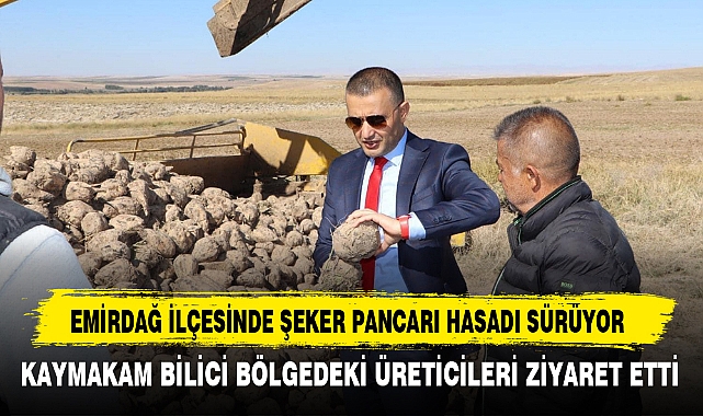 EMİRDAĞ İLÇESİNDE ŞEKER PANCARI HASADI SÜRÜYOR