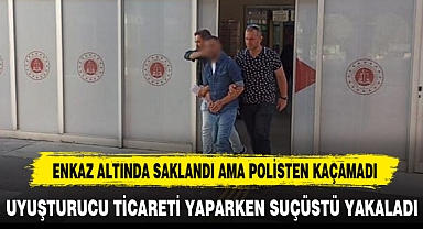 ENKAZ ALTINDA SAKLANDI AMA POLİSTEN KAÇAMADI