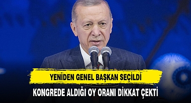 ERDOĞAN YENİDEN GENEL BAŞKAN SEÇİLDİ ALDIĞI OY ORANI DİKKAT ÇEKTİ
