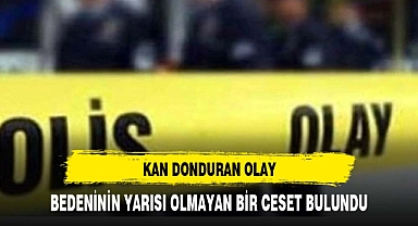 KAN DONDURAN OLAY BEDENİNİN YARISI OLMAYAN CESET BULUNDU