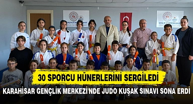 KARAHİSAR GENÇLİK MERKEZİ'NDE JUDO KUŞAK SINAVI SONA ERDİ