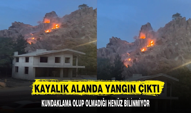 KAYALIK ALANDA YANGIN ÇIKTI