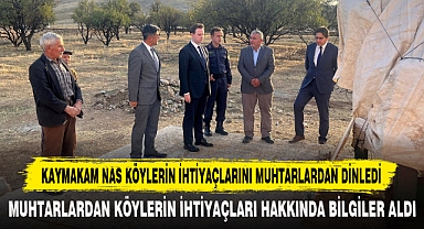 KAYMAKAM NAS KÖYLERİN İHTİYAÇLARINI MUHTARLARDAN DİNLEDİ