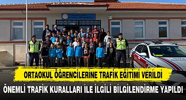 ORTAOKUL ÖĞRENCİLERİNE TRAFİK EĞİTİMİ VERİLDİ