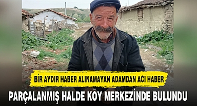 PARÇALANMIŞ HALDE KÖY MERKEZİNDE BULUNDU