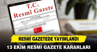 RESMİ GAZETEDE YAYIMLANDI