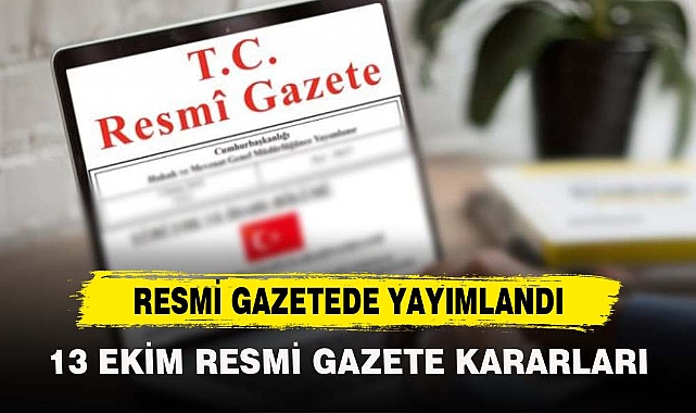 RESMİ GAZETEDE YAYIMLANDI
