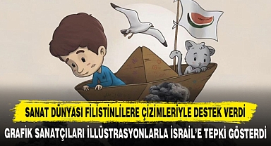 SANAT DÜNYASI FİLİSTİNLİLERE ÇİZİMLERİYLE DESTEK VERDİ