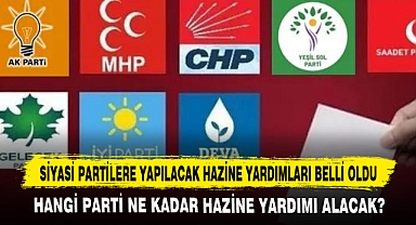 SİYASİ PARTİLERE YAPILACAK HAZİNE YARDIMLARI BELLİ OLDU