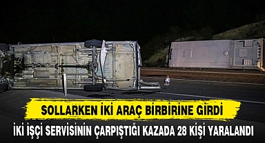 SOLLARKEN İKİ ARAÇ BİRBİRİNE GİRDİ