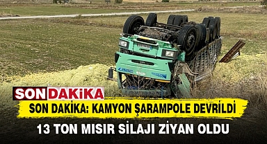 SON DAKİKA: KAMYON ŞARAMPOLE DEVRİLDİ