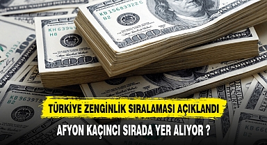 TÜRKİYE ZENGİNLİK SIRALAMASINDA AFYON KAÇINCI SIRADA ?