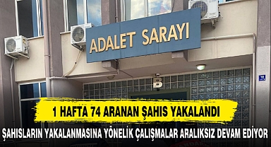 1 HAFTA 74 ARANAN ŞAHIS YAKALANDI