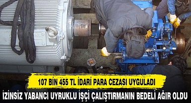 107 BİN 455 TL İDARİ PARA CEZASI UYGULADI