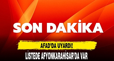 AFAD 'DA UYARDI!