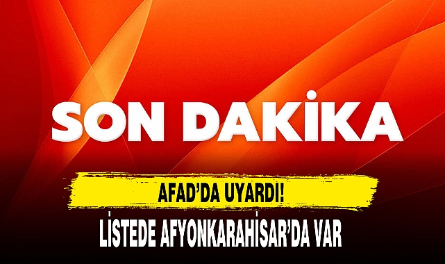 AFAD 'DA UYARDI!