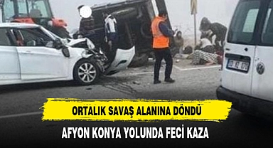 Afyon-Konya  yolunda feci kaza