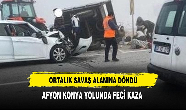 Afyon-Konya  yolunda feci kaza