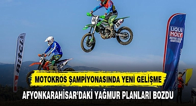 Afyonmotokros şampiyonasına yağmur engeli