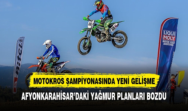 Afyonmotokros şampiyonasına yağmur engeli