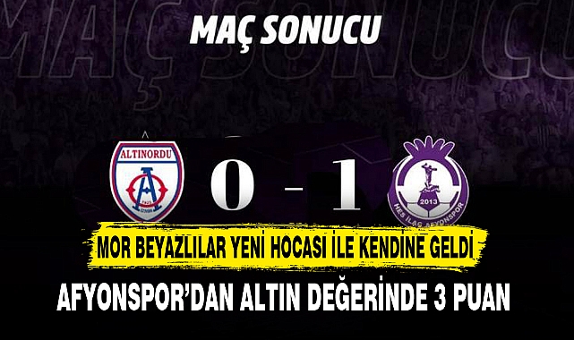 AFYONSPOR'DAN ALTIN DEĞERİNDE 3 PUAN