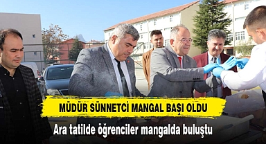 Ara tatilde öğrenciler mangalda buluştu