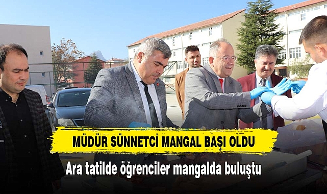 Ara tatilde öğrenciler mangalda buluştu
