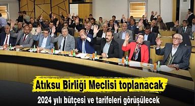 Atıksu Birliği Meclisi toplanacak