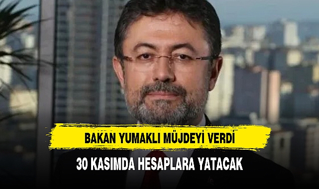 Bakan duyurdu: 30 Kasım'da hesaplara yatıyor