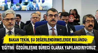 BAKAN TEKİN, ŞU DEĞERLENDİRMELERDE BULUNDU: