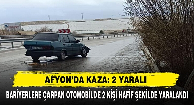 Bariyerlere Çarpan Otomobilde 2 Kişi Hafif Şekilde Yaralandı
