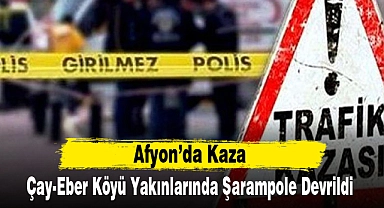 Çay-Eber Köyü Yakınlarında Şarampole Devrildi