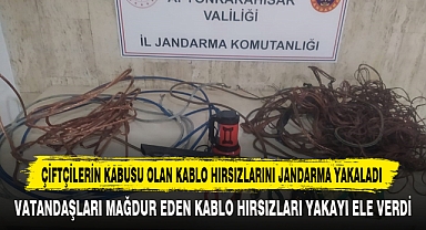 Çiftçilerin Kabusu Olan Kablo Hırsızlarını Jandarma Yakaladı
