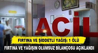Fırtına Ve Şiddetli Yağış: 1 Ölü