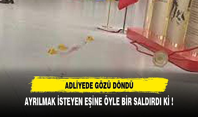 Gözü dönmüş koca, boşanmak isteyen eşini adliyede bıçakladı