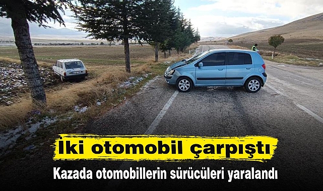 İki otomobil çarpıştı