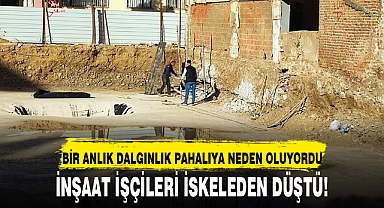 İnşaat İşçileri İskeleden Düştü!